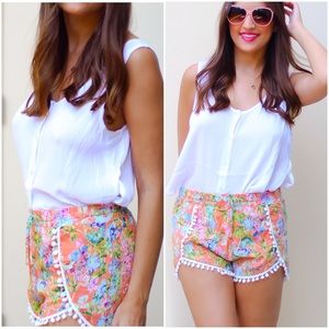 Coral Pom Pom shorts