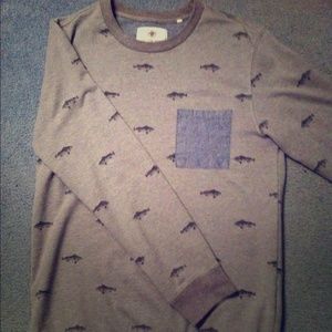 Fish pattern, long sleeve shirt.