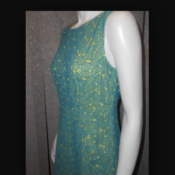 Green/yellow dvf dress