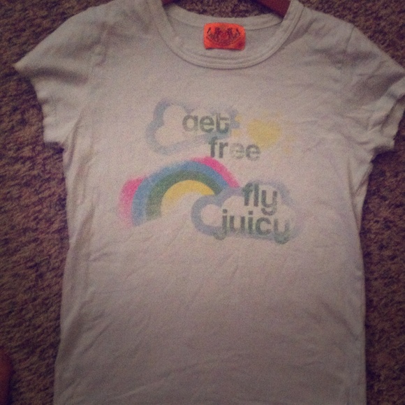 White juicy couture top small "be free, fly juicy"