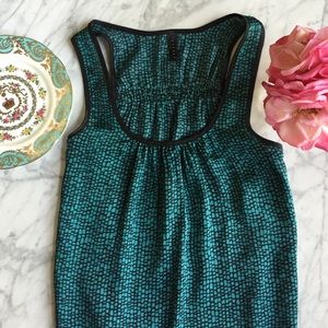 Nordstrom teal and black silk tank