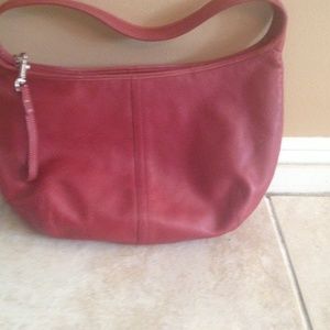 Authentic coach small vintage red hobo bag