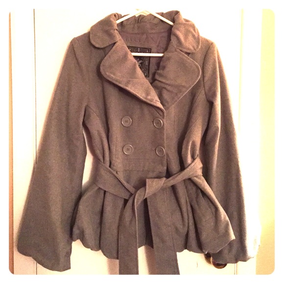 Gray Fall/Winter Bell Sleeved Jacket