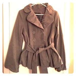 Gray Fall/Winter Bell Sleeved Jacket
