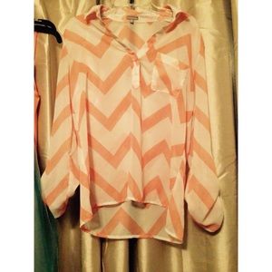 Orange and white blouse !