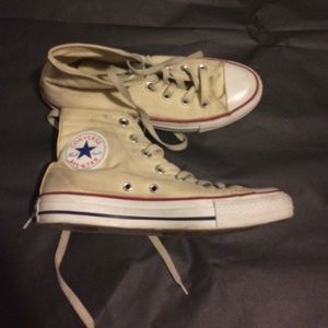 Yellow converse high tops