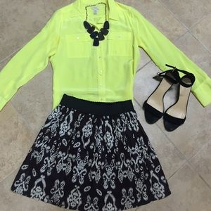 Brown and white ikat skirt