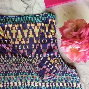Nordstrom colorful silk tank w/ pocket