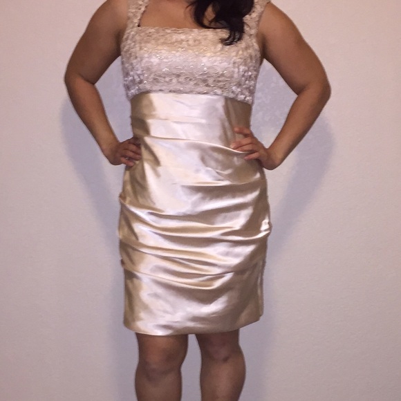 Light gold satin dress