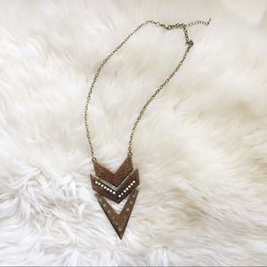 Golden Bronze Triangle Necklace