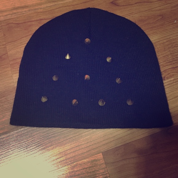 SOLD Black studded beanie