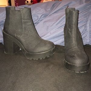 Matte black ankle booties