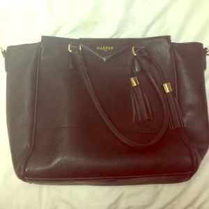 Francesca's Black Leather Tote