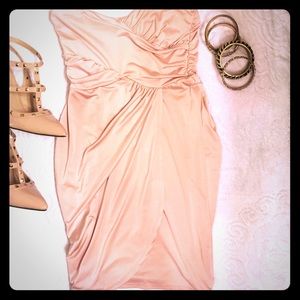 💗Blush tone strapless bias cut dress💗