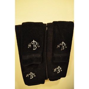 Black Monogrammed Bath Towels