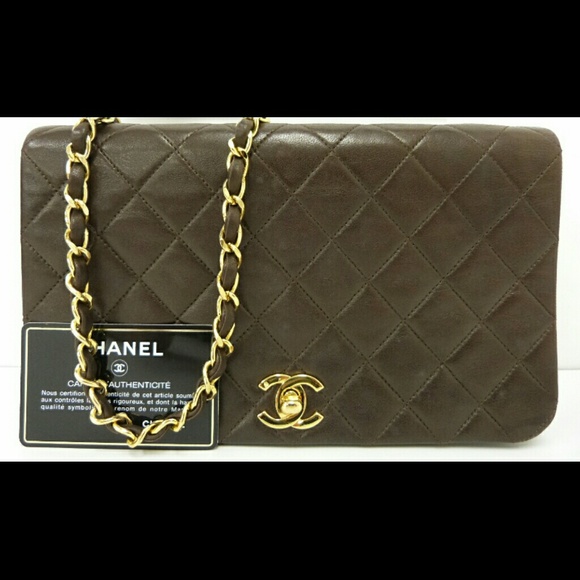 100% Authentic Chanel Lambskin Brown Crossbody
