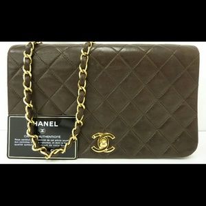 100% Authentic Chanel Lambskin Brown Crossbody