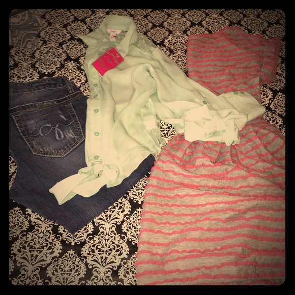 3pc-2 Outfits Guess Capri NWT Candies Shirt Dress!