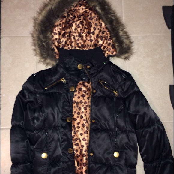 SOLD Warm winter fur hood coat