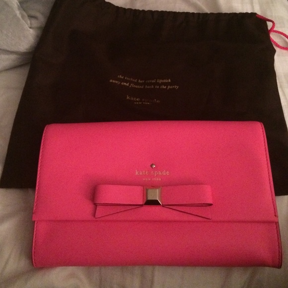 Hot pink Kate spade clutch
