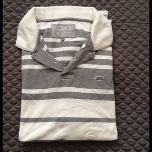 Men's Ecko grey and white polo tee shirt