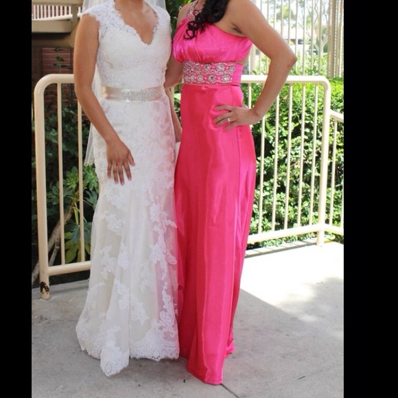 Hot pink formal dress