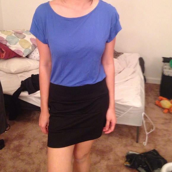 Blue and black dress