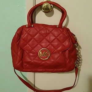 Michael Kors Red Quilted Bag Crossbody