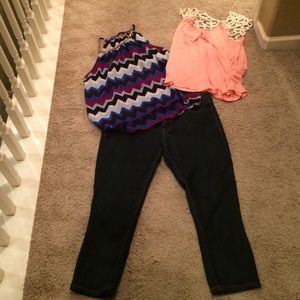 Bundle size 12 Express capris 2 Tops