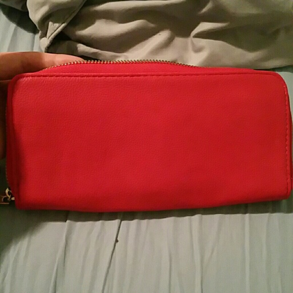 Very soft leather red wallet