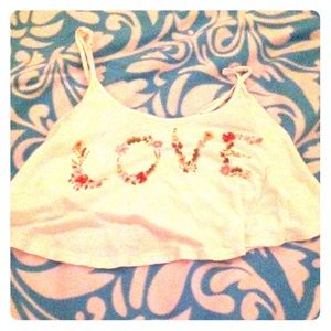 Cropped white tanktop