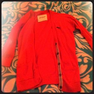 Red Abercrombie Kids cardigan