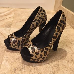 Black & Cheetah Print Heels