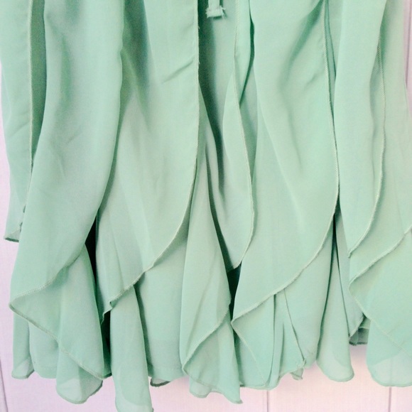 Mint Green Ruffled Dress - Picture 3 of 4