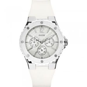 GUESS Women's Overdrive White Silicone Strap Watch
