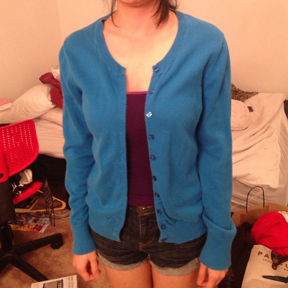 Blue cardigan