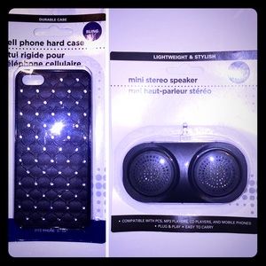 Black Diamond IPhone 5/5 S Cellphone Case+ Speaker