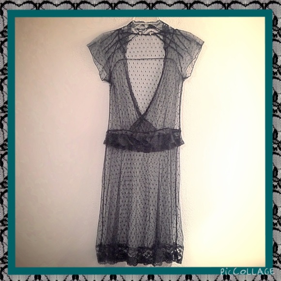 Dresses & Skirts - Black Lace Overlay Dress