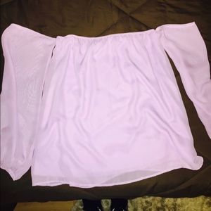 Purple strapless shirt with sleeves