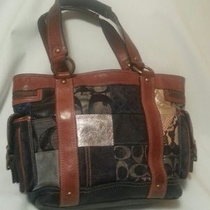 Denim Patch Coach Handbag