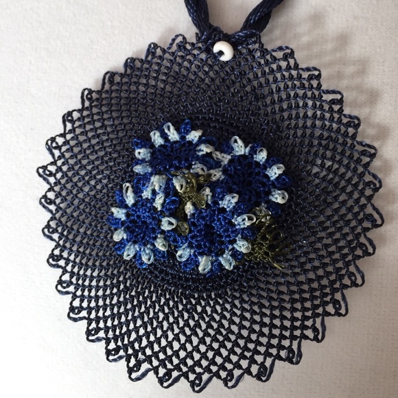 Necklace Hand Made with Silk Rope - Picture 2 of 3
