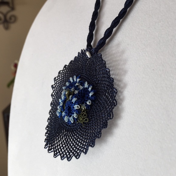 Necklace Hand Made with Silk Rope - Picture 3 of 3