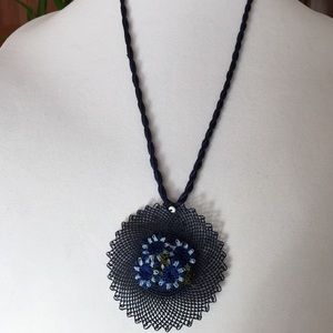 Necklace Hand Made with Silk Rope