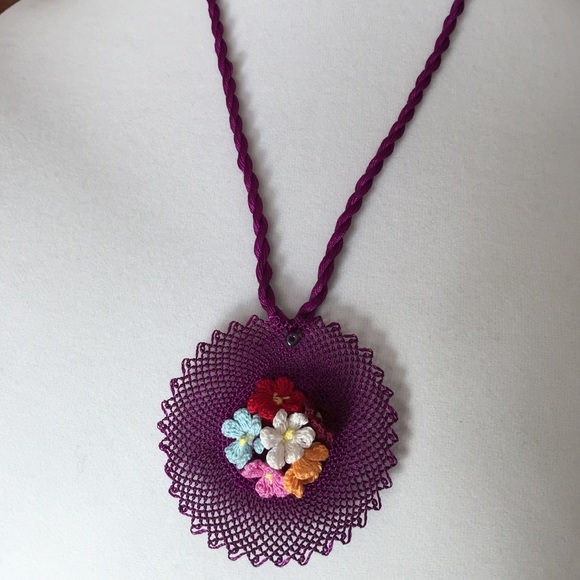 Necklace Hand Made with Silk Rope