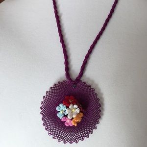 Necklace Hand Made with Silk Rope