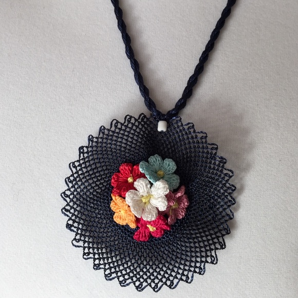 Necklace Hand Made with Silk Rope