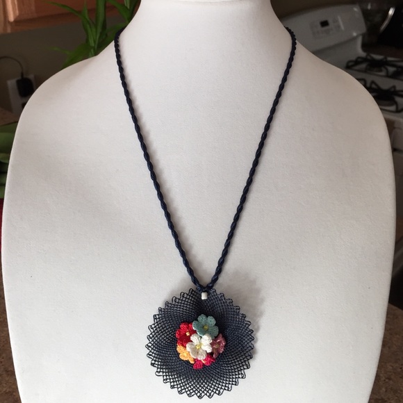 Necklace Hand Made with Silk Rope - Picture 3 of 3