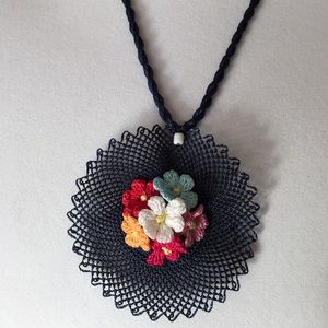 Necklace Hand Made with Silk Rope