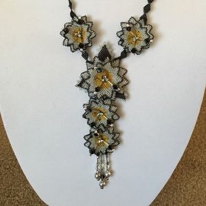 Necklace Hand Made Needlecraft Made with Silk Rope