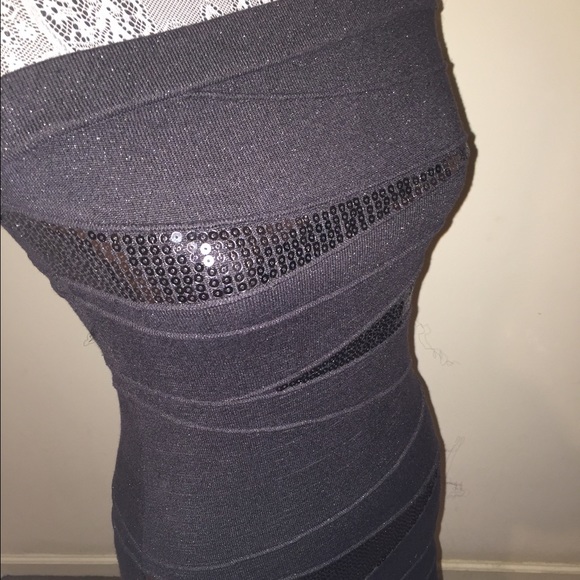 Strapless bodycon dress black L